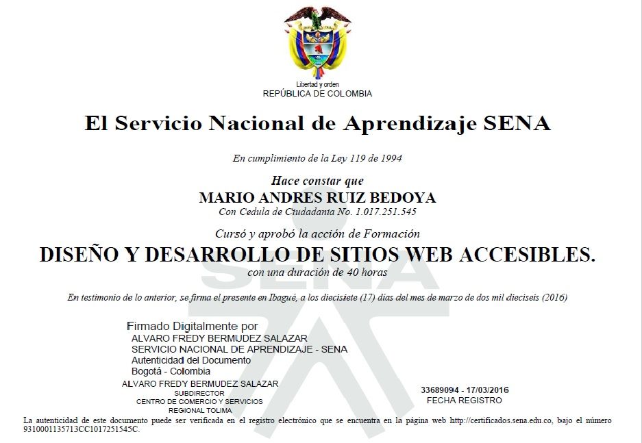 Certificado HTML SENA